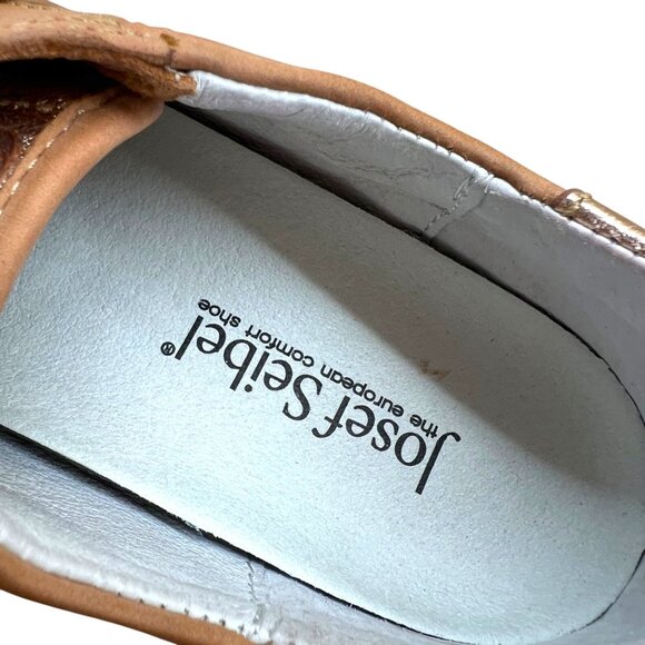 Josef Seibel Leather Lace-Up Sneakers Camel Brown Size 38 US 8 - Picture 10 of 13